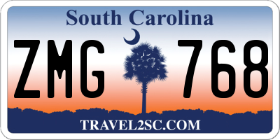 SC license plate ZMG768