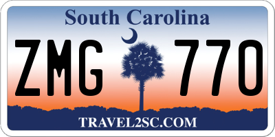 SC license plate ZMG770