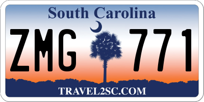 SC license plate ZMG771
