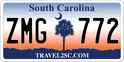 SC license plate ZMG772