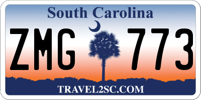 SC license plate ZMG773