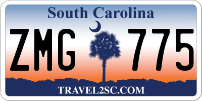 SC license plate ZMG775
