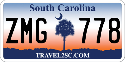 SC license plate ZMG778