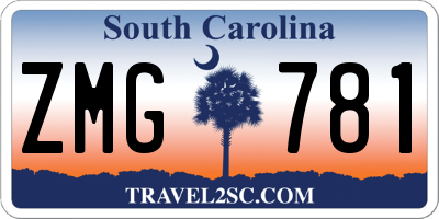 SC license plate ZMG781