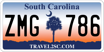 SC license plate ZMG786