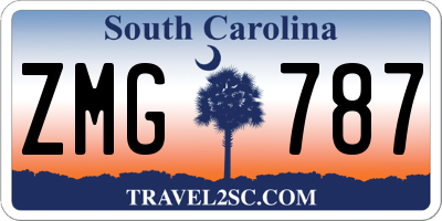 SC license plate ZMG787