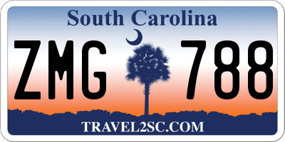 SC license plate ZMG788