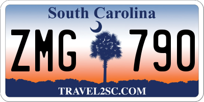 SC license plate ZMG790