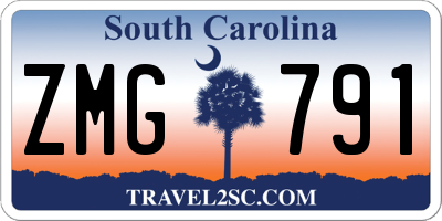 SC license plate ZMG791