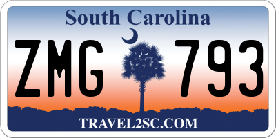SC license plate ZMG793