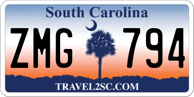 SC license plate ZMG794