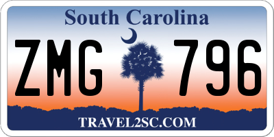 SC license plate ZMG796