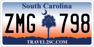 SC license plate ZMG798