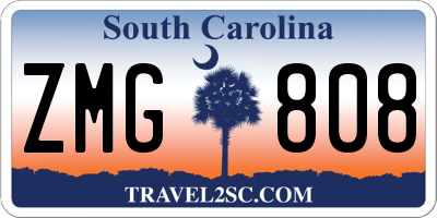 SC license plate ZMG808
