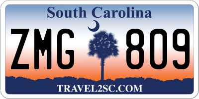 SC license plate ZMG809