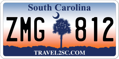 SC license plate ZMG812