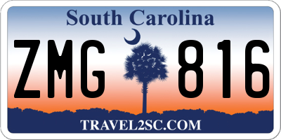 SC license plate ZMG816