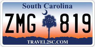 SC license plate ZMG819