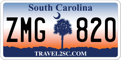 SC license plate ZMG820