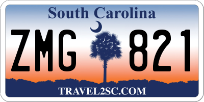 SC license plate ZMG821