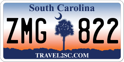 SC license plate ZMG822