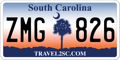 SC license plate ZMG826