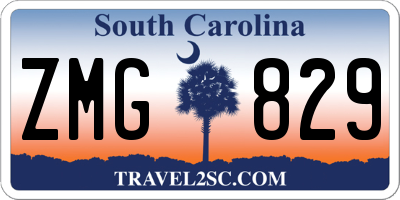 SC license plate ZMG829