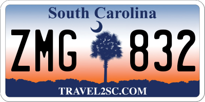 SC license plate ZMG832