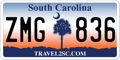 SC license plate ZMG836