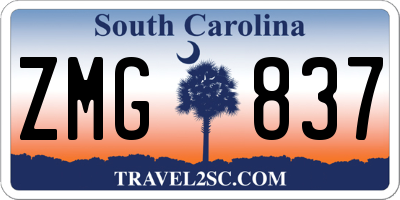 SC license plate ZMG837