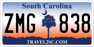 SC license plate ZMG838