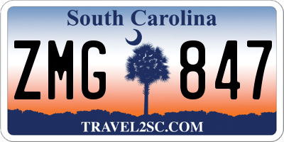 SC license plate ZMG847