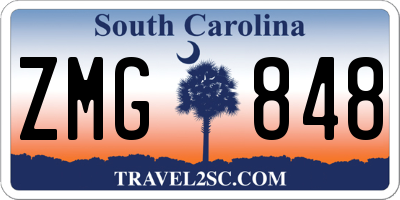 SC license plate ZMG848