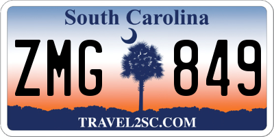 SC license plate ZMG849