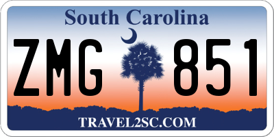 SC license plate ZMG851