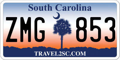 SC license plate ZMG853