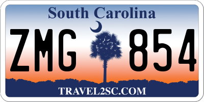 SC license plate ZMG854
