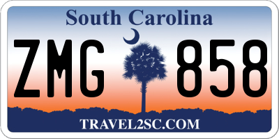 SC license plate ZMG858