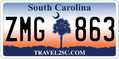 SC license plate ZMG863
