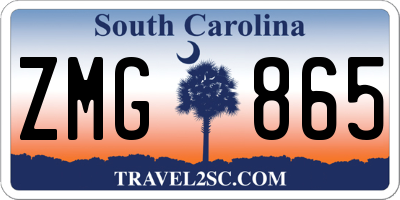 SC license plate ZMG865