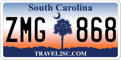 SC license plate ZMG868