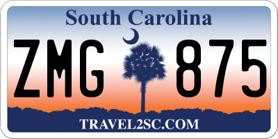 SC license plate ZMG875