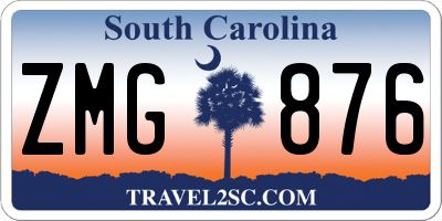SC license plate ZMG876
