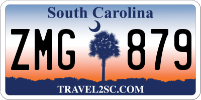 SC license plate ZMG879