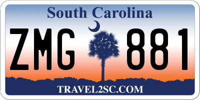 SC license plate ZMG881