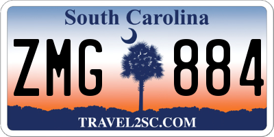SC license plate ZMG884