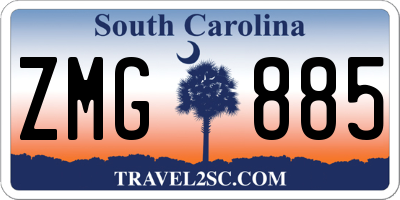 SC license plate ZMG885