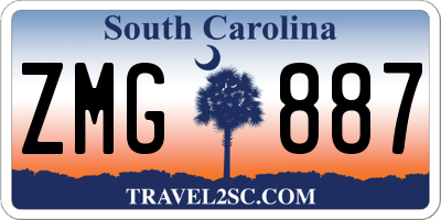 SC license plate ZMG887