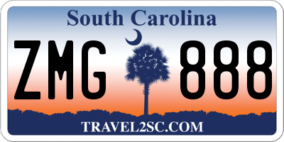 SC license plate ZMG888