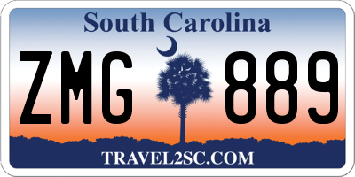 SC license plate ZMG889